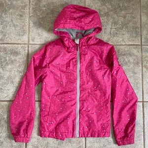 Girls pink fleece lined spring jacket